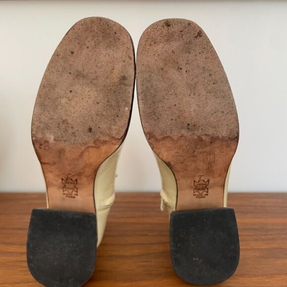 No 6 Store Cream Patent Leather Heeled Boots Sz 7 - Picture 7 of 8